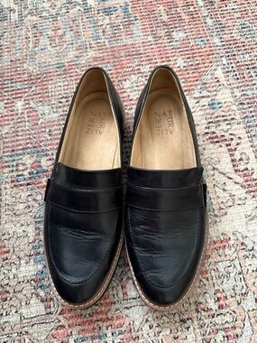 Naturalizer Black Leather Penny Slip-On Loafers